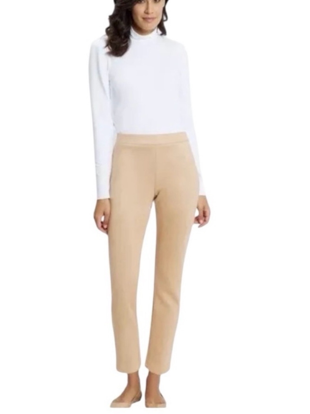 NWT Jude Connally Olivia Faux Suede Ankle Pants, Camel, Size XL